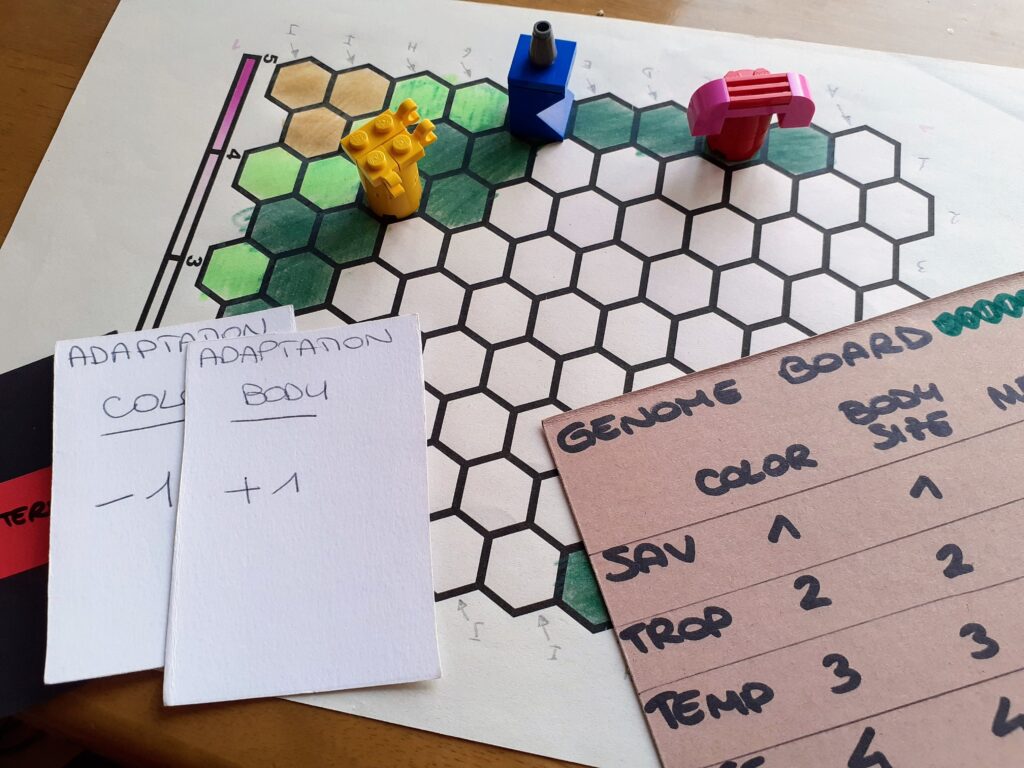 Climate change - the board game, hand-drawn material